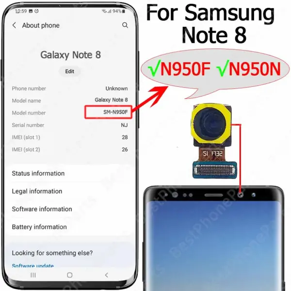 Samsung Galaxy Note 10 Lite Front Selfie Camera Module - Image 2