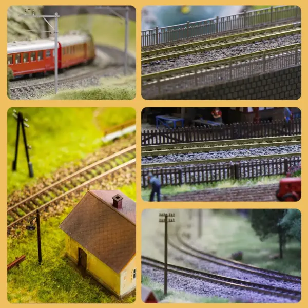 N Scale 1:160 Flexible Track Rail Set 50cm (10 pcs) - Image 6