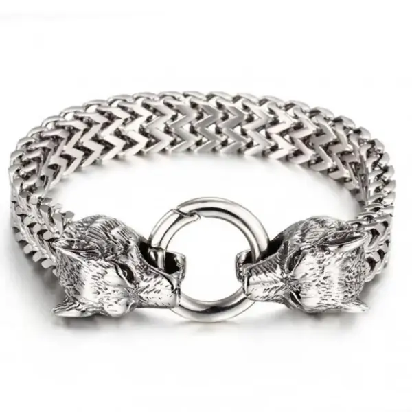 Vintage Nordic Wolf and Thor's Hammer Necklace for Men - Image 22