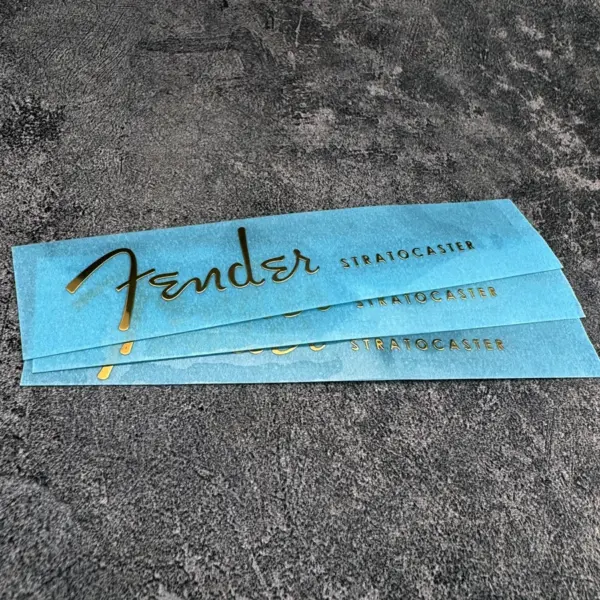 Gold Metal Guitar Headstock Decal Set - Image 2