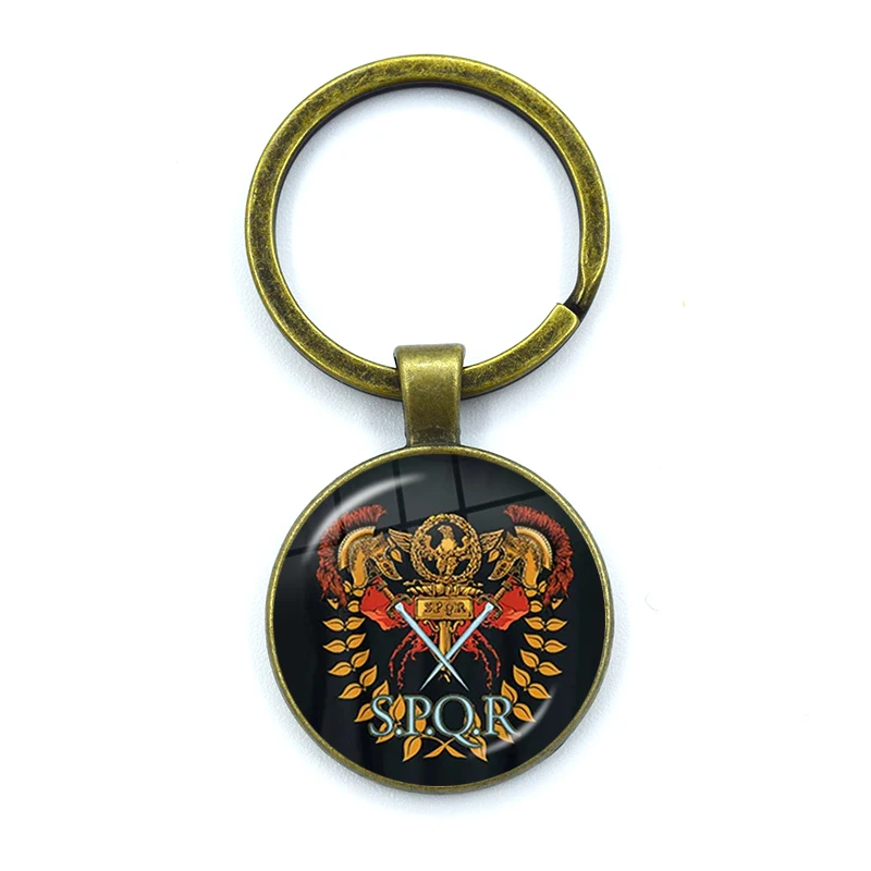 Retro SPQR Roman Legion Glass Pendant Keychain 4 Retro SPQR Roman Legion Glass Pendant Keychain - Image 4