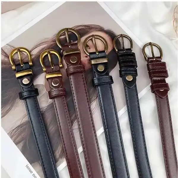 Luxury Cowhide Leather Women’s Belt - Image 3