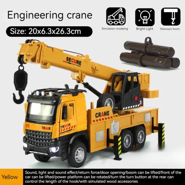 1:32 Scale Engineering Crane Dump Truck Model - Image 8