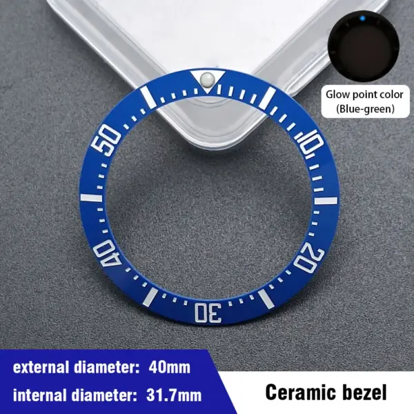 40mm Blue-Green Ceramic Aluminum Bezel Insert for Dive Watch - Image 11