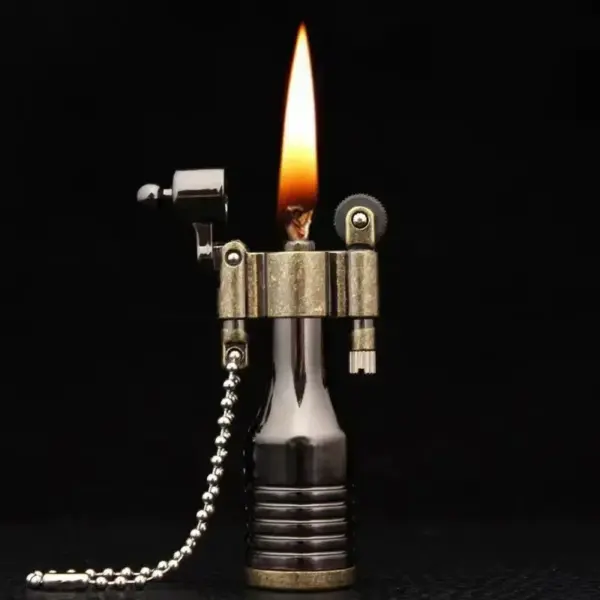 Retro Bullet Kerosene Lighter Keychain for Men - Image 7