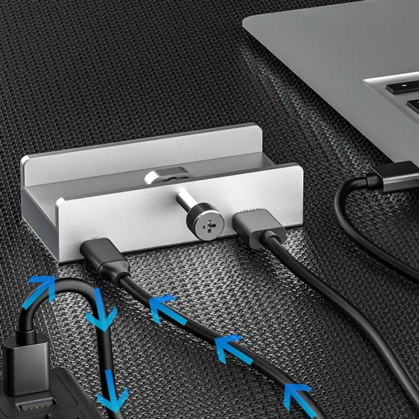 Aluminum USB Type C 3.0 Hub with Clamp Dock - Image 3