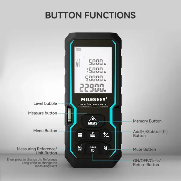 MILESEEY S6 Laser Tape Measure 100M Rangefinder - Image 5