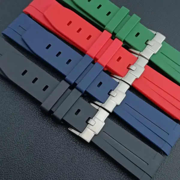 20mm Rubber Watch Strap with Stainless Steel Buckle - Image 5