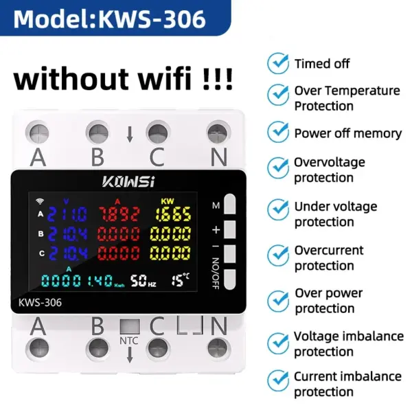 KWS-306 3-Phase Energy Meter with Color Display - Image 9