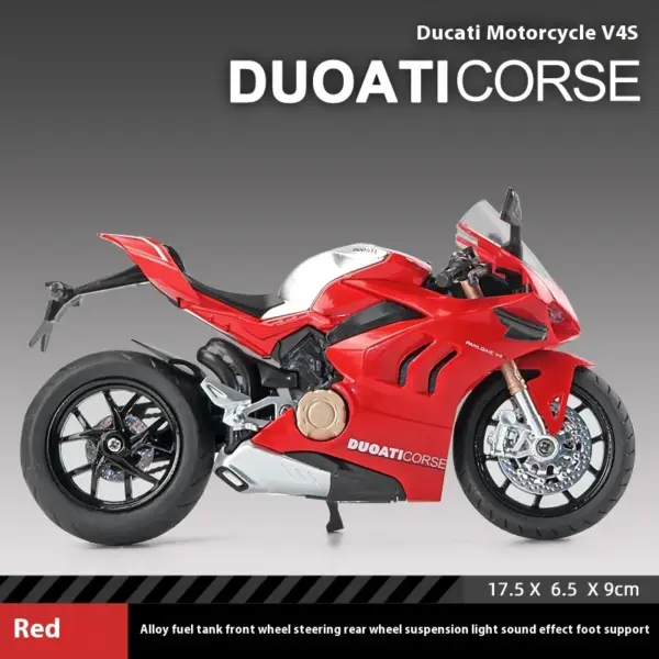 1:12 Ducati Panigale V4S Diecast Motorcycle Model - Image 10