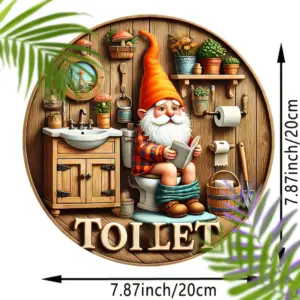 Country Gnome Toilet Logo Wooden Decor Plate 17 S2b6523ccb46c45fa8053f2db0a3bf5a2m