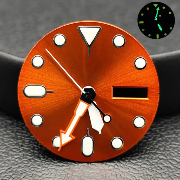 28.5mm Green/Black Dual Calendar Watch Dial for NH36 - Image 3