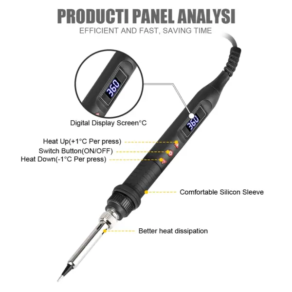 JCD 80W Digital Soldering Iron Kit with LCD Display - Image 2