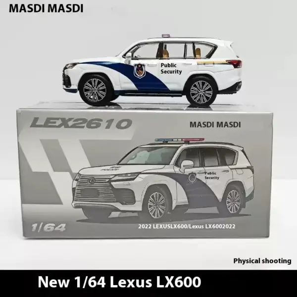 Masdi 1:64 Lexus LX600 Police Car Model - Image 8