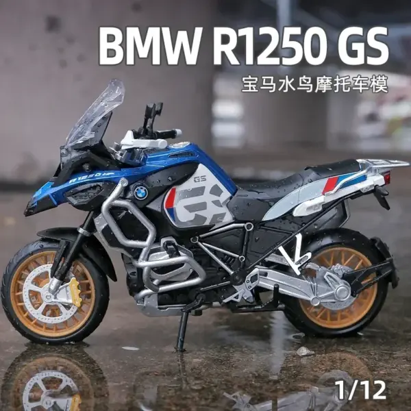 1:12 BMW R1250 GS Diecast Motorcycle Model - Image 6