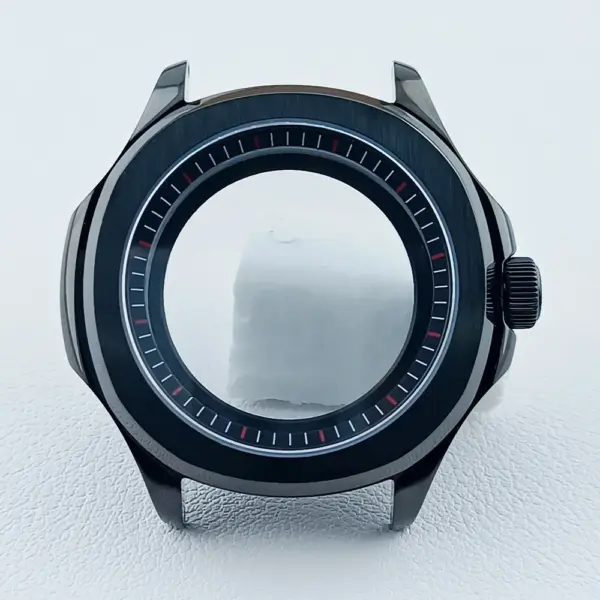 39.5mm Silver Black NH35 Watch Case with Sapphire Glass - Image 7