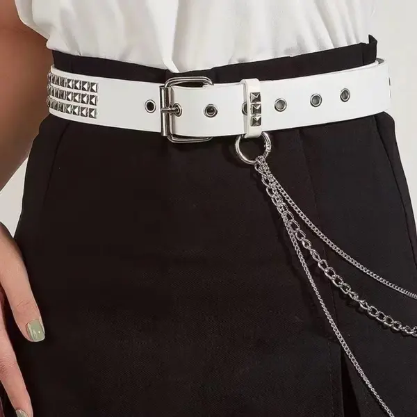 Trendy Unisex Metal Rivet Chain Belt - Image 7