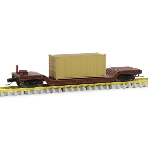 Evemodel N Scale Depressed Center Flat Car Model with 20ft Container - Image 10