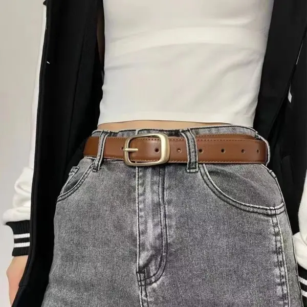 Vintage Leather Women's Belt for Casual Style - Image 5