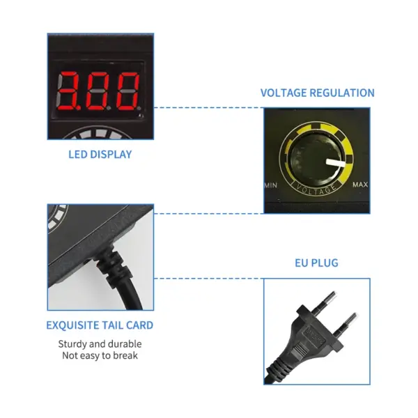 Adjustable DC Power Adapter 1V-36V for LED Strips - Image 3