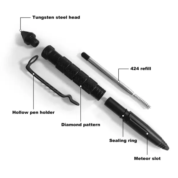 Multifunctional Metal Tactical Pen with Glass Breaker - Image 3