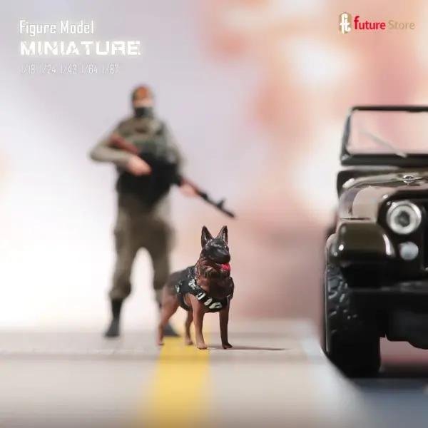 German Shepherd Search Dog Resin Miniature Figure Collection - Image 3