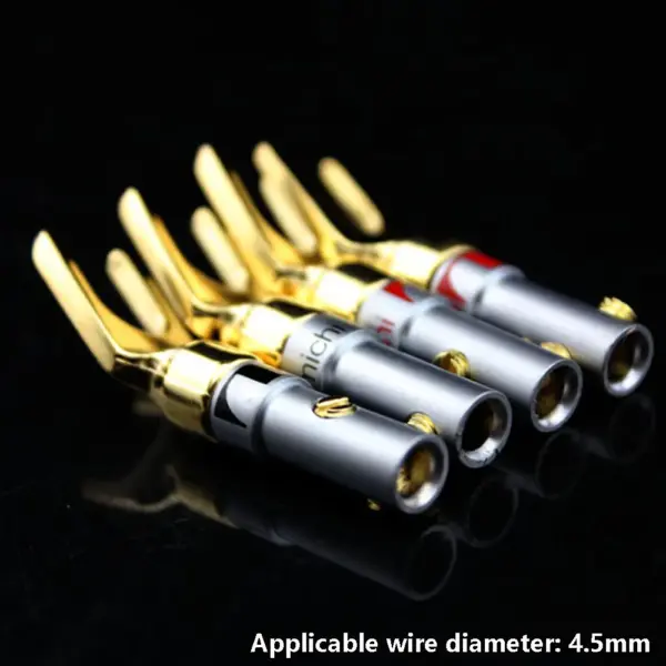 Gold Plated Y U Shape Banana Plug Connector - Image 3