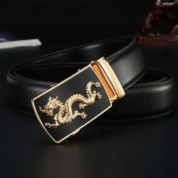 Men's Leather Dragon Belt with Automatic Buckle - Image 3