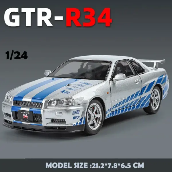 1/24 Nissan Skyline GTR-R34 Collectible Car Model - Image 6