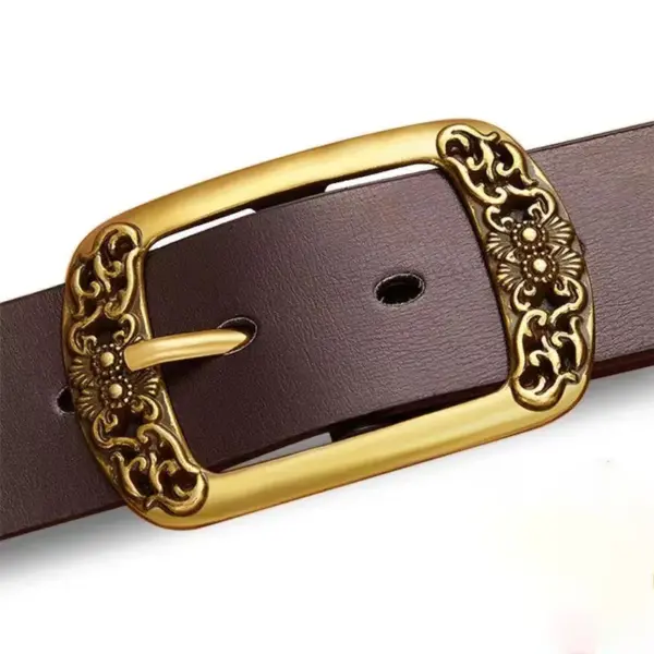 Men's Casual Solid Leather Western Belt - Image 2