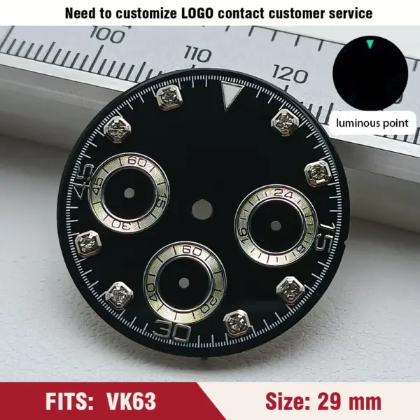 Green Luminous VK63 Watch Dial 29mm for Men - Image 13