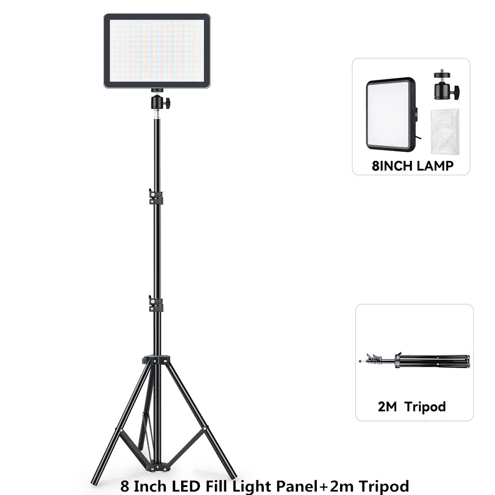 8/12 Inch LED Video Light Panel Kit with Tripod 12 8/12 Inch LED Video Light Panel Kit with Tripod - Image 12