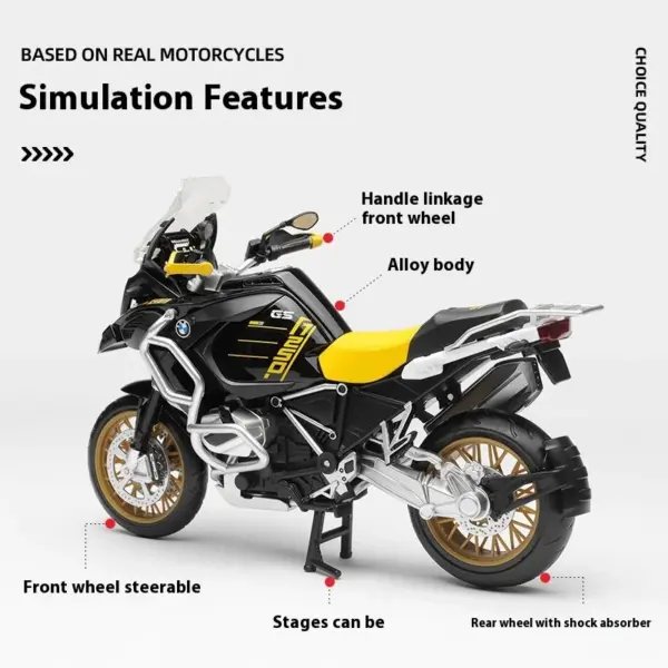CCA 1:12 BMW R1250 GS Diecast Motorcycle Model - Image 3