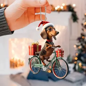 Christmas Riding Dog Acrylic Keychain 9 S2f23866dacce4591923fdc13a966b7fec