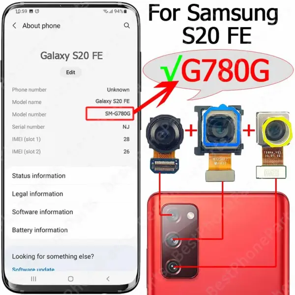 Samsung Galaxy S20 FE Rear Camera Module G780F G780G G781B - Image 12