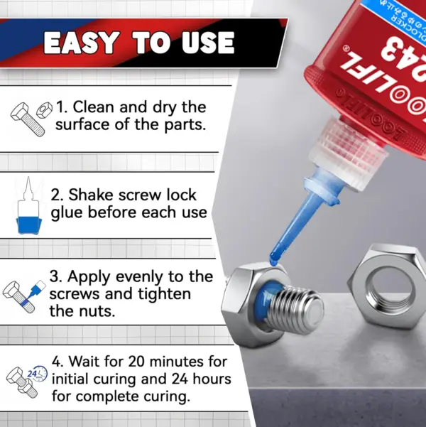 Dual-Strength Thread Lock Kit for Nuts and Bolts - Image 3