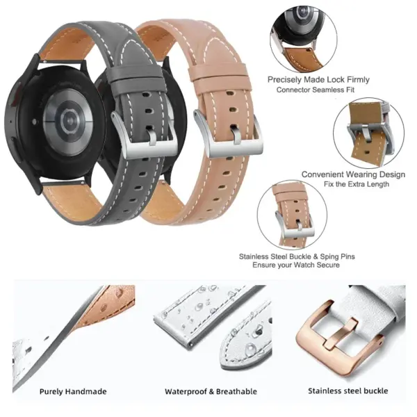 Leather Watch Strap for Samsung Galaxy Watch 7 - Image 2