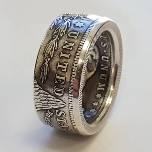 Thai Silver Vintage National Emblem Ring for Men - Image 3