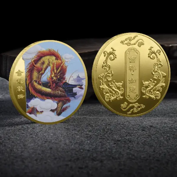 2024 Chinese Dragon Lucky Coin Gold Plated Collectible - Image 16