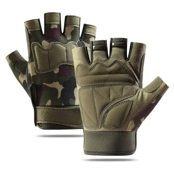 Outdoor Microfiber Half Finger Tactical Gloves - Image 11