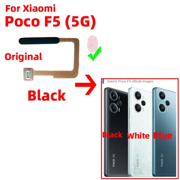 Original Fingerprint Sensor Power Button Flex for Xiaomi Poco F5 - Image 2