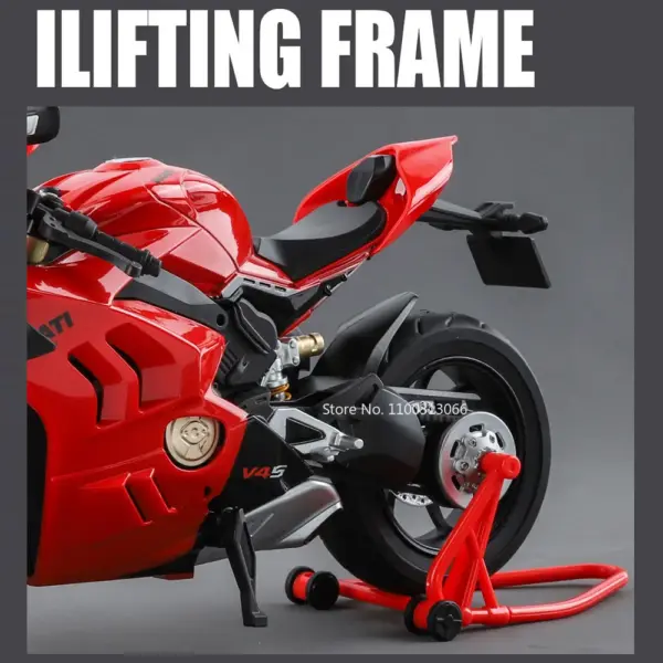 1:9 V4S RR1000 Motorcycle Toy Model in Red or White - Image 5