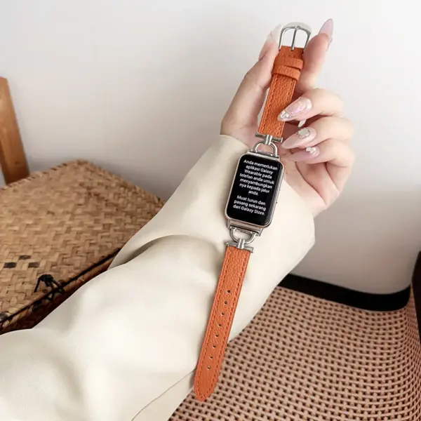 Leather Watch Strap for Samsung Galaxy Fit 3 SM-R390 - Image 5