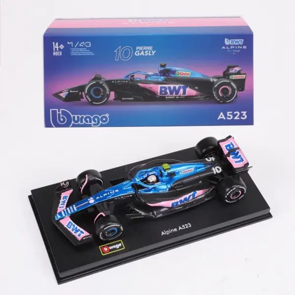 Bburago 1:43 2023 BWT ALPINE Team Alloy Model Car No.10 - Image 2