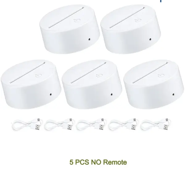 Set of 3D LED Acrylic Lamp Bases with Remote - Image 8