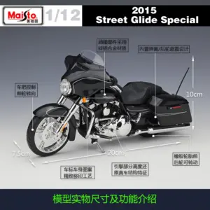 Maisto 1:12 Harley Street Glide 2015 Model Toy 7 S3351779550654713bddc751f4470bb1bh
