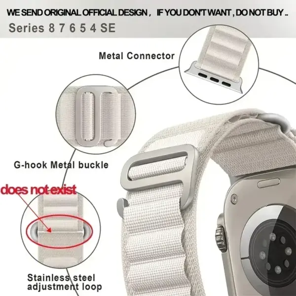 Alpine Nylon Strap for Apple Watch Series 10 SE 44mm - Image 3