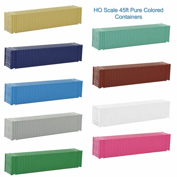 HO Scale 1:87 Shipping Container Set, 9 Colors - Image 2