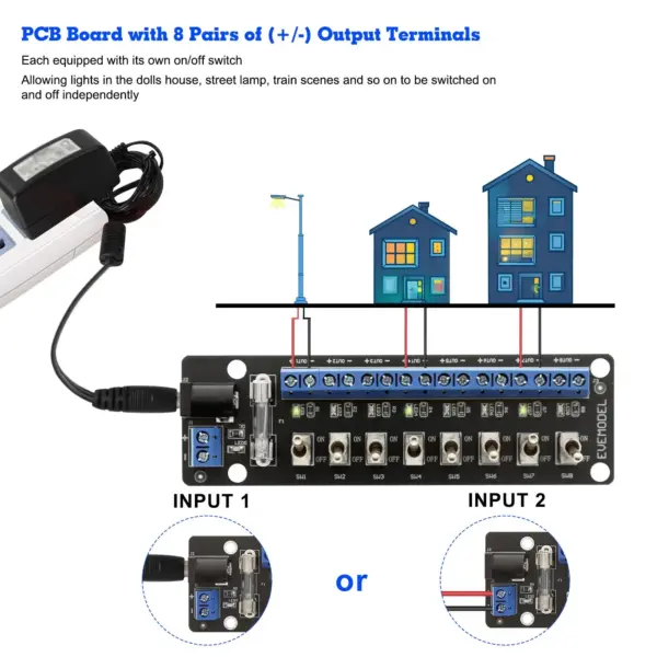 Evemodel 3V-24V Power Distribution Module with Switches - Image 5