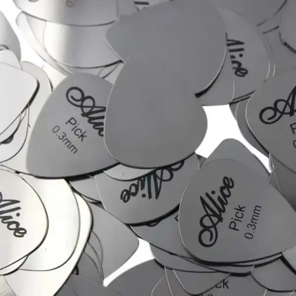 Alice 10Pcs Silver Metal Guitar Picks 0.3mm - Image 4